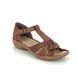 Rieker Comfortable Sandals - Tan Leather - 60828-24 REGIBACK