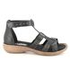 Rieker Gladiator Sandals - Black leather - 60860-00 REGIGLAD