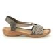 Rieker Comfortable Sandals - Dark taupe - 608B9-45 REGINELDA