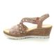 Rieker Wedge Sandals - Rose Gold Multi - 61916-31 HYFAWN