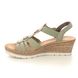 Rieker Wedge Sandals - Mint green - 619B2-52 HYFAWNTI
