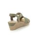 Rieker Wedge Sandals - Olive Green - 62429-54 FAWNA