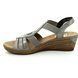 Rieker Wedge Sandals - Pewter - 62459-40 FAWNBLING