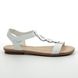 Rieker Flat Sandals - White - 64265-80 YORE