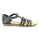 Rieker Flat Sandals - Black - 64288-01 YORBACK