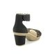 Rieker Heeled Sandals - Black - 66555-01 ROBANKA