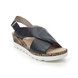 Rieker Wedge Sandals - Navy Leather - 67189-14 GUMALO