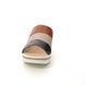 Rieker Wedge Sandals - Navy Tan Combi - 67492-14 MONTRE WEDGE