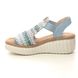 Rieker Wedge Sandals - Blue - 69172-91 HIMARI