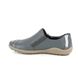 Rieker Comfort Slip On Shoes - Navy leather - L7571-14 ZIGSHU TEX
