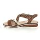 Rieker Flat Sandals - Tan - V3663-24 VITAL