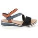 Rieker Flat Sandals - Black - V3670-00 VITAFIT