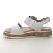 Rieker Flat Sandals - WHITE LEATHER - W0800-80 BARSA EVO