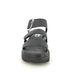 Rieker Wedge Sandals - Black leather - W1650-00 BIBAR FLATFORM