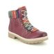 Rieker Lace Up Boots - Wine - Y9432-35 PONDER
