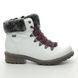 Rieker Lace Up Boots - White patent - Z0434-80 FRESHEST TEX