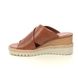 Tamaris Slide Sandals - Tan Leather - 27223/28/444 ALISA  WEDGE