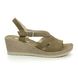 Walk in the City Wedge Sandals - Khaki Leather - 8593/42070 VALENCIA WIDE FIT