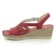 Walk in the City Wedge Sandals - Red leather - 8593/42070 VALENCIA WIDE FIT