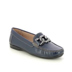 Begg Exclusive Loafers - Navy Leather - 7802/71 ADRIANA WIDE