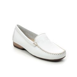 Begg Exclusive Loafers - White Leather - 40539/61 SUNDAY WIDE FIT