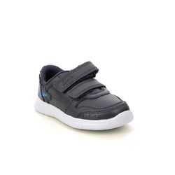 Clarks Boys Trainers - Navy Leather - 668697G ATH STEGGY T
