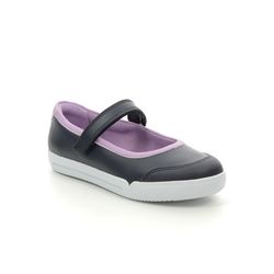 Clarks Girls Shoes - Navy Leather - 453956F EMERY HALO K
