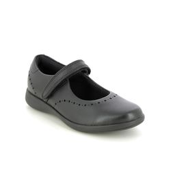 Clarks Girls Shoes - Black leather - 431016F ETCH CRAFT K