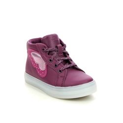 Clarks Infant Girls Boots - Plum Leather  - 619447G FLARE SPARKY T
