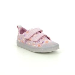 Clarks Girls Trainers - Pink - 583567G FOXING PRINT T