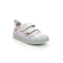 Clarks Girls Trainers - Silver - 583597G FOXING PRINT T