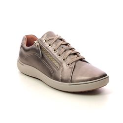 Clarks Comfort Lacing Shoes - Pewter - 685374D NALLE LACE