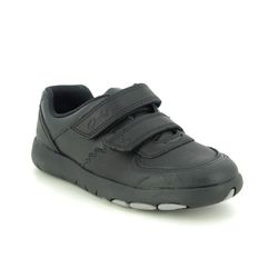 Clarks Boys Shoes - Black leather - 470448H REX PACE K