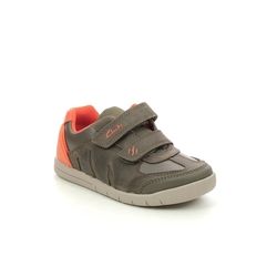 Clarks Boys First and Toddler Shoes - Khaki Leather - 622816F REX PLAY QUEST