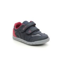 Clarks Boys First and Toddler Shoes - Navy Leather - 614408H REX PLAY QUEST