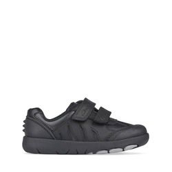 Clarks Boys Shoes - Black leather - 614395E REX STRIDE T