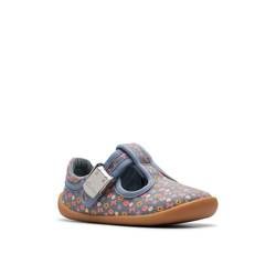 Clarks First and Baby Shoes - Blue Floral - 764636F ROAMER FLY T