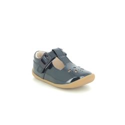 Clarks First and Baby Shoes - Navy patent - 434677G ROAMER STAR T