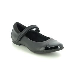 Clarks Girls Shoes - Black leather - 495575E SCALA GEM Y