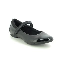 Clarks Girls Shoes - Black leather - 495577G SCALA GEM Y