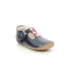 Clarks First and Baby Shoes - Navy patent - 625776F TINY FLOWER T