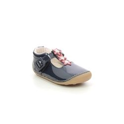 Clarks First and Baby Shoes - Navy patent - 625777G TINY FLOWER T