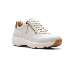 Clarks Comfort Lacing Shoes - Off White - 766505E TIVOLI ZIP