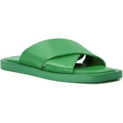 Dune London Slide Sandals - Green - 7951083000450 Licorice