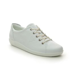 ECCO Comfort Lacing Shoes - White Leather - 206503/01007 SOFT 2.0