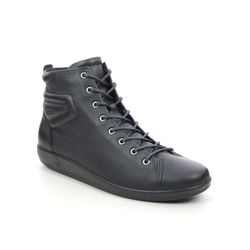 ECCO Lace Up Boots - Navy leather - 206523/11038 SOFT 2.0 BOOT