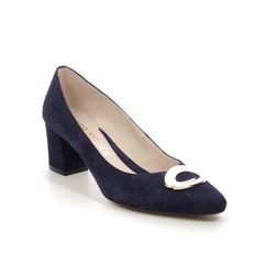 Begg Exclusive Court Shoes - Navy suede - Z8038/979O CALLAE BLOCK