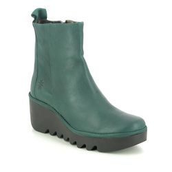Fly London Wedge Boots - Green - P501250 BALE