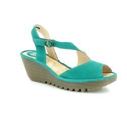 Fly London Wedge Sandals - Turquoise - P500836 YAMP 836