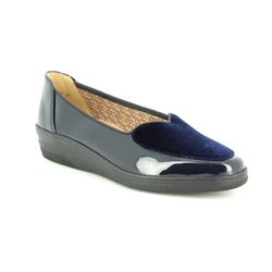 Gabor Comfort Slip On Shoes - Navy patent - 96.404.26 BLANCHE